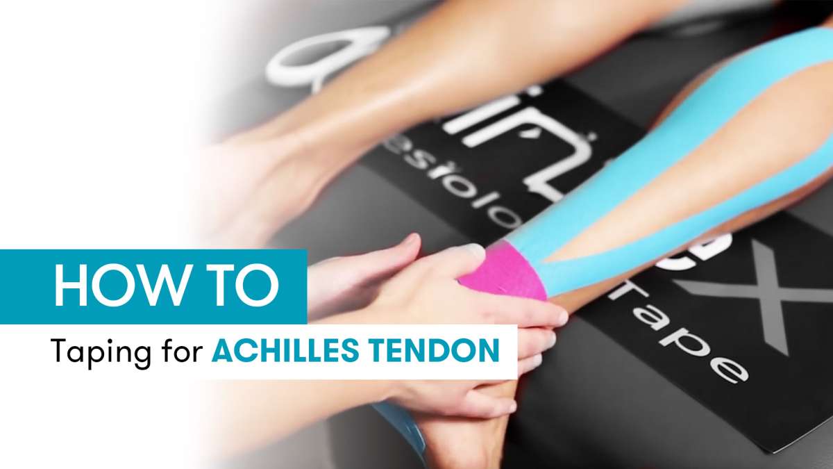 Instructions for kinesiology tape for pain in the Achilles tendon