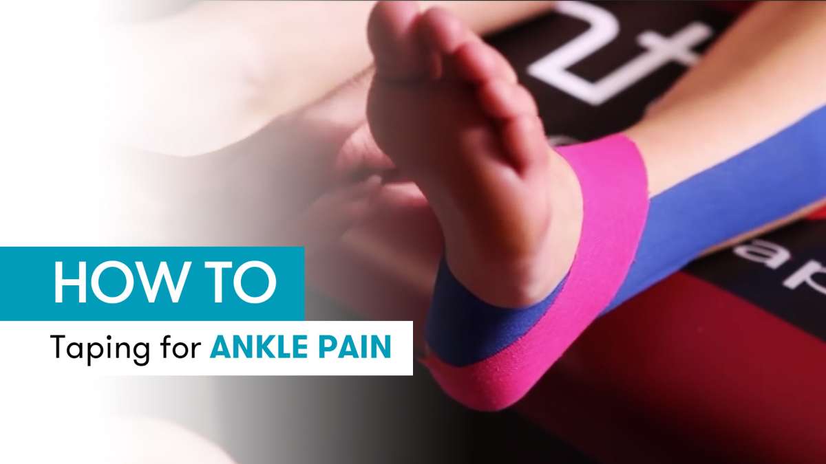 Instructions for kinesiology tape for pain in the ankle joint