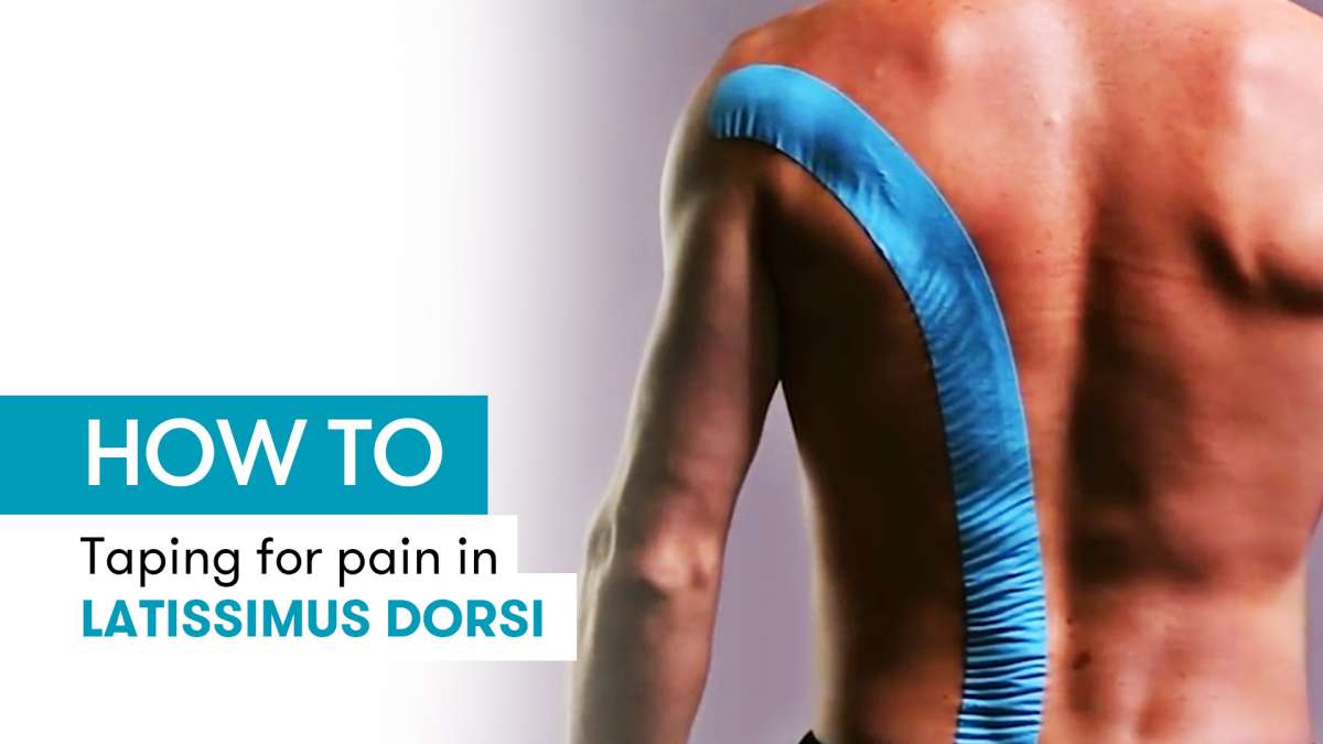 Instructions for kinesiology tape for pain in the back (latissimus dorsi)