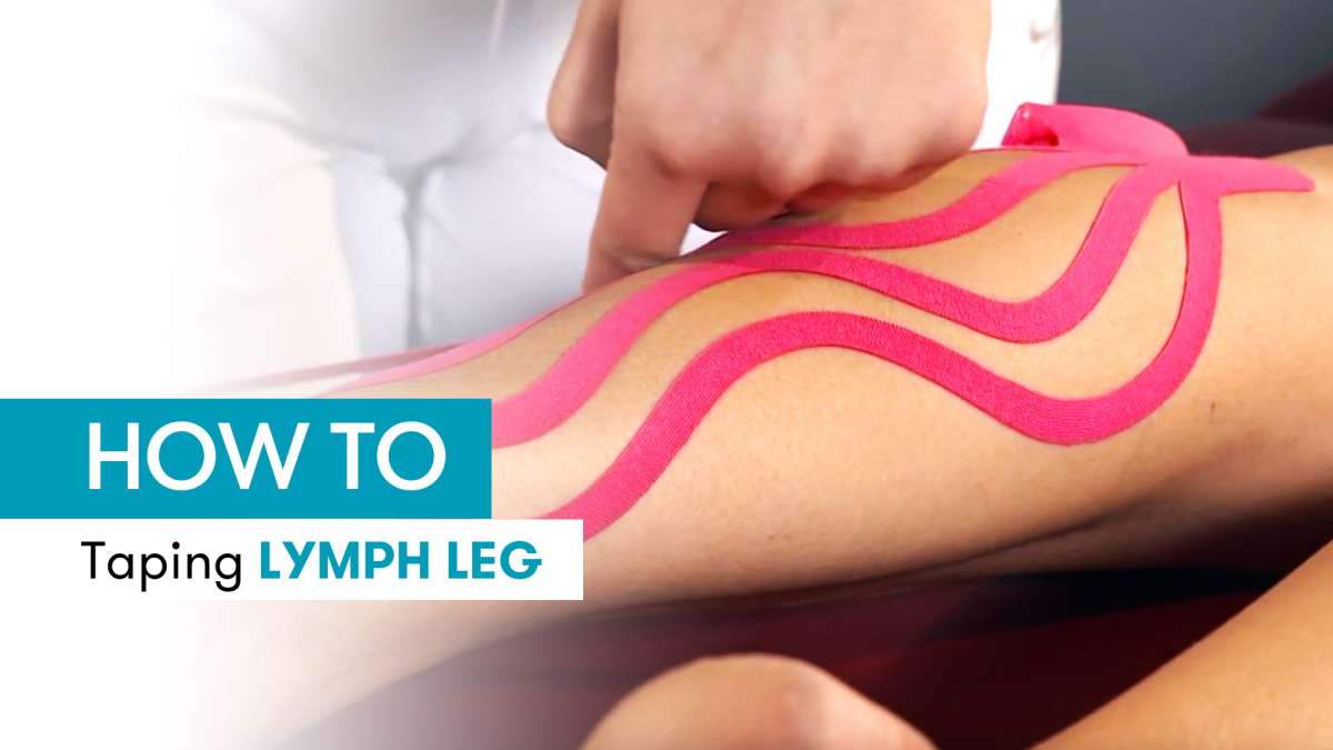 Instructions for kinesiology tape for water deposits in the leg