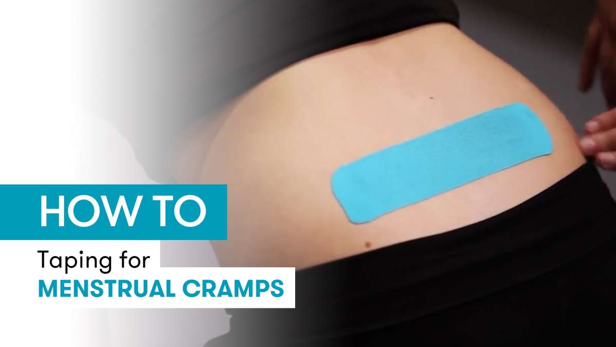 Instructions for kinesiology tape for menstrual cramps
