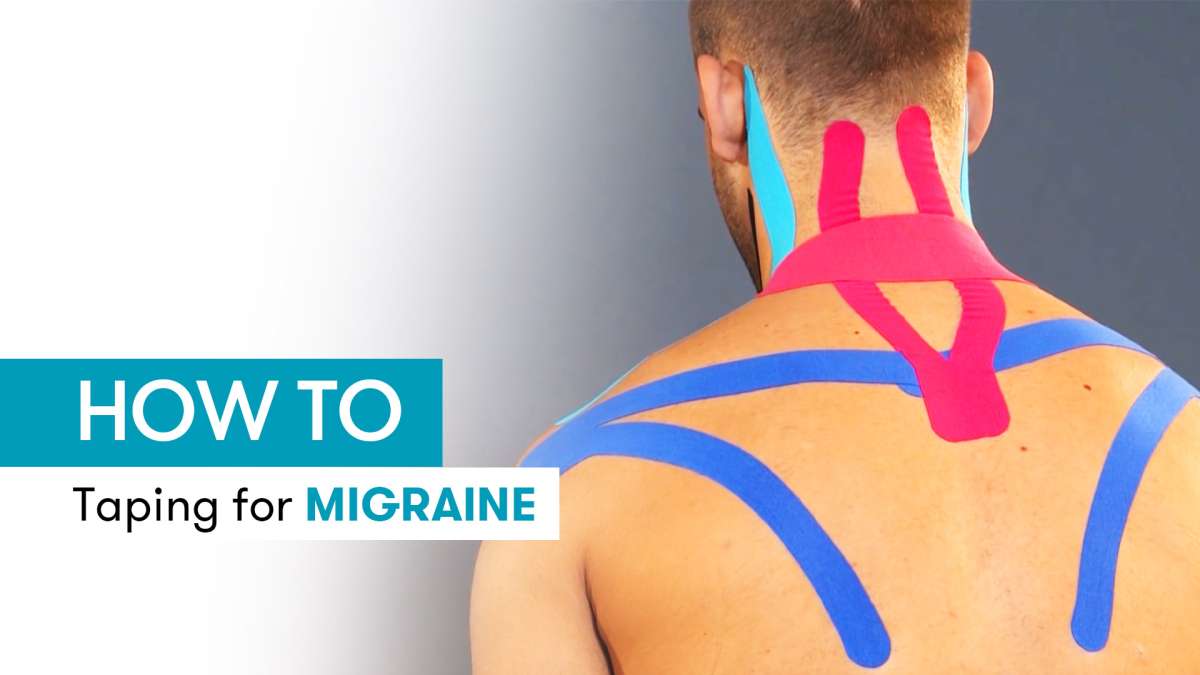Instructions for kinesiology tape for migraine