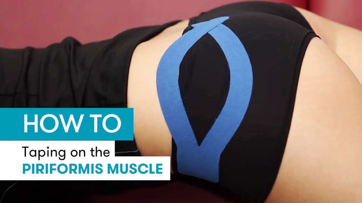 Instructions for kinesiology tape on the piriformis muscle