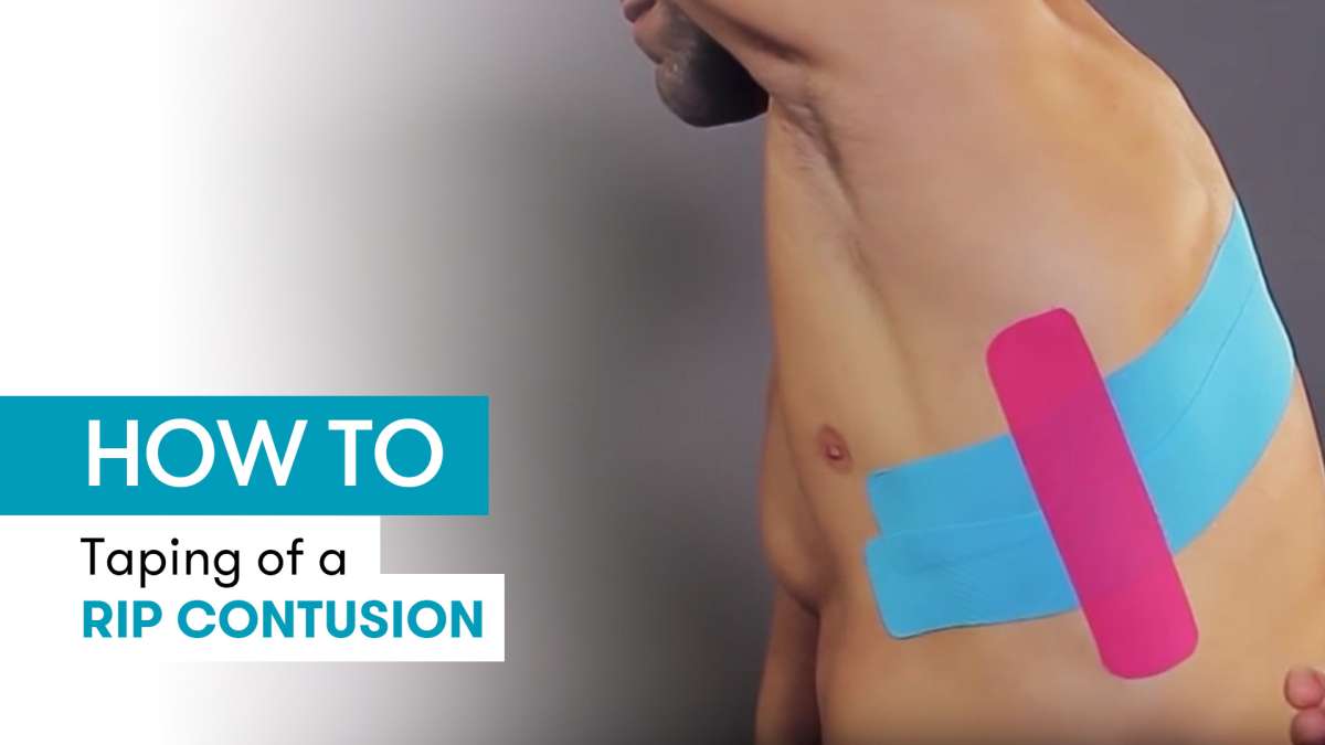 Instructions for kinesiology tape for rib contusion