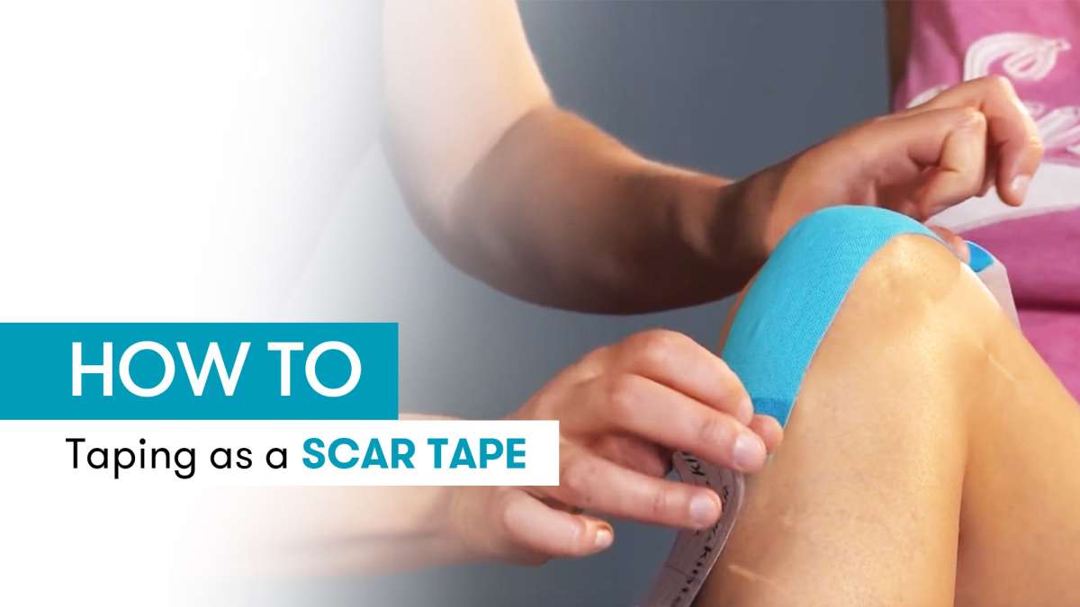 Instructions for kinesiology tape as scar tape