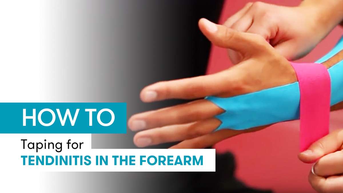 Instructions for kinesiology tape for tendinitis in the forearm