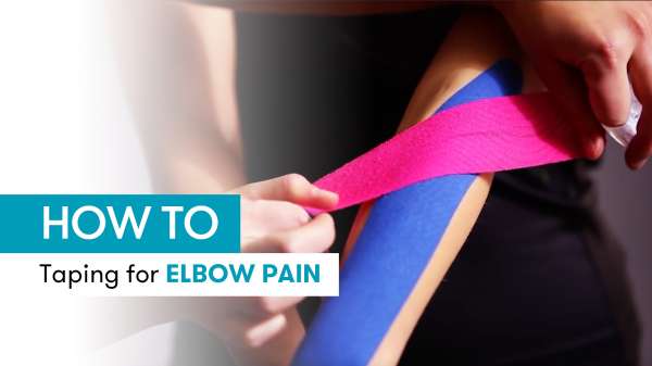 Instruction kinesiology taping for pain in the elbow