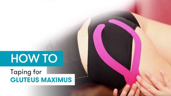 Instruction for kinesiology tape on the gluteus (maximus muscle)