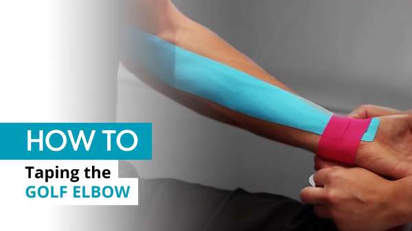 Instructions for kinesiology tape on golfer's elbow