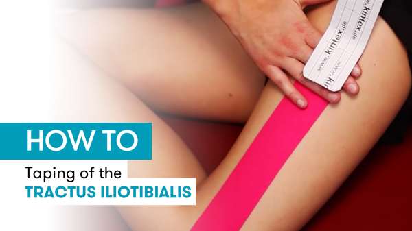 Instruction for kinesiology tape of the tractus iliotibialis